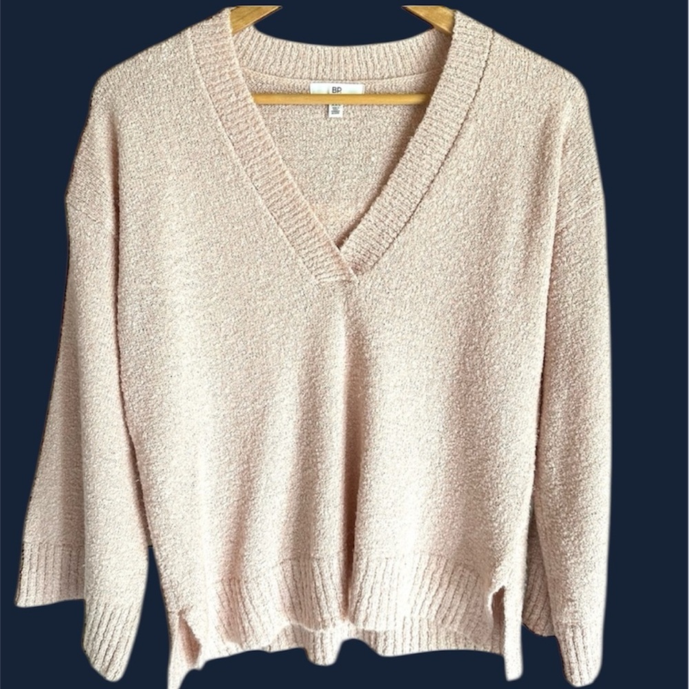 ⬅️BP V-Neck Sweater Light Pink Oversized Bell Sleeves